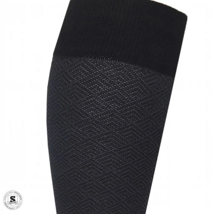 Stiliga stödstrumpor med grått diskret mönster, bambu