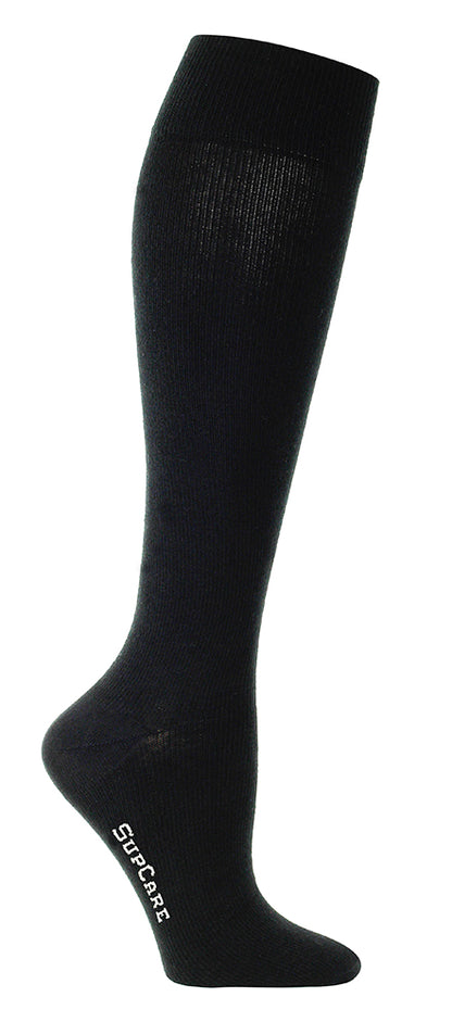 Enfärgade stödstrumpor, bred modell - svart