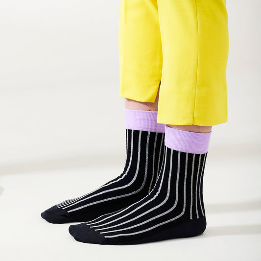 Ankelhöga stödstrumpor, silverglitter