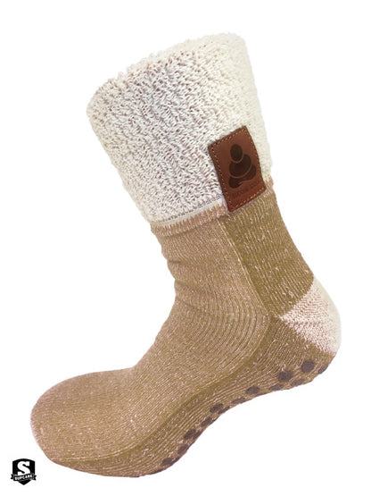 Buddha Socks, antihalksocka i ull, beige