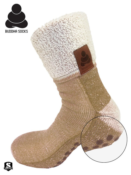 Buddha Socks, antihalksocka i ull, beige