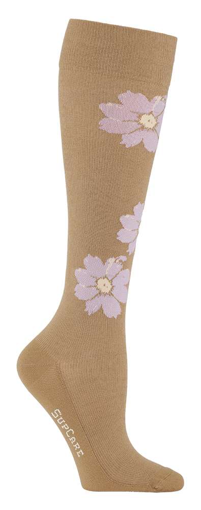 Supcare Knähöga i bomull med blommor Klass 1 beige
