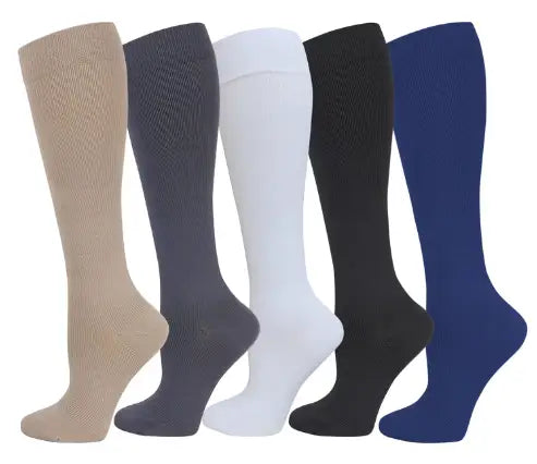 Knähöga stödstrumpor 5-pack i olika färger