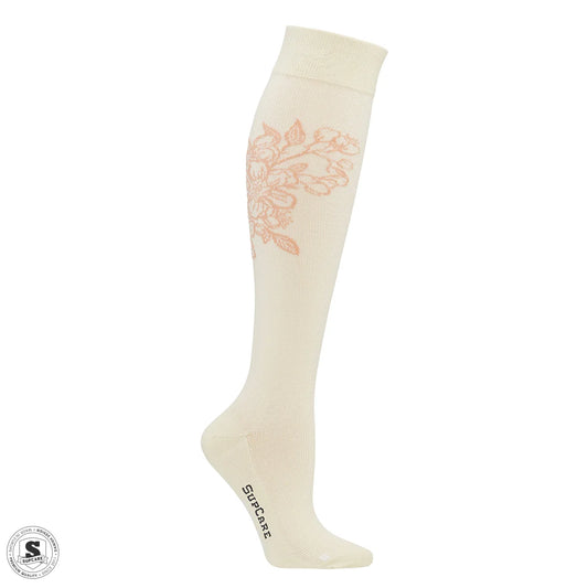 Stödstrumpor i ekologisk bomull - Cherry Blossom