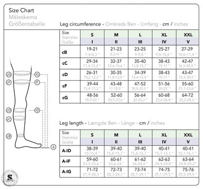 Kompressionsstrumpor klass 2 - Vit med prästkragar