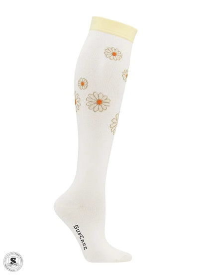 Kompressionsstrumpor klass 2 - Vit med prästkragar