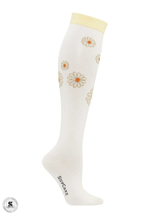 Kompressionsstrumpor klass 2 - Vit med prästkragar