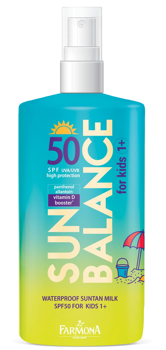 Solskydd SPF 50 för barn 1+ med vatten- och sandresistens