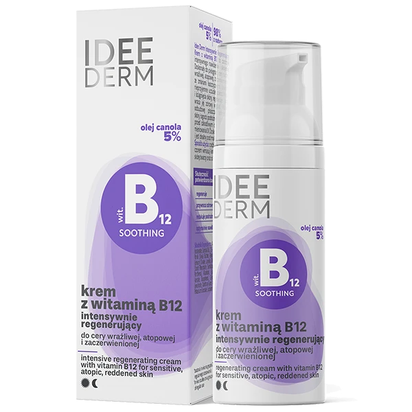 Ansiktskräm för atopisk hud och psoriasis med B12 som lugnar känslig hud