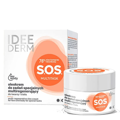 Vattenfri hudvård - Oljebaserad SOS-kräm utan vatten för känslig och torr hud 50 ml