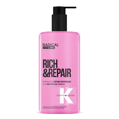 Utslätande balsam som reparerar skadat och frissigt hår