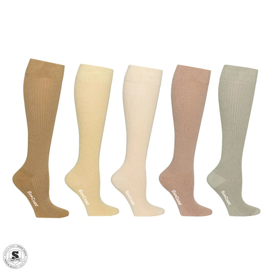 Stödstrumpor i bambu 5-pack pastell