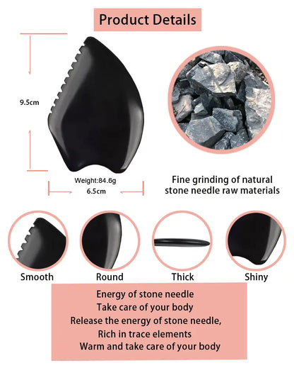 Gua Sha i svart sten