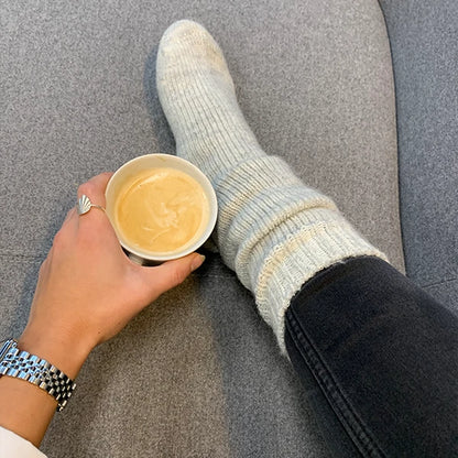 Sockor med alpackaull 2-pack, ljusgrå och grön