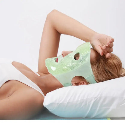 Kylande ansiktsmask med gelpärlor