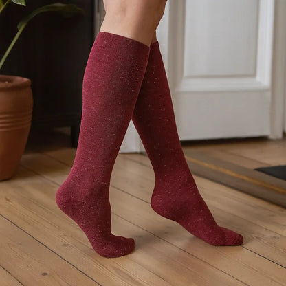 Glittriga stödstrumpor för dam i bomull - 20-30 mmHg