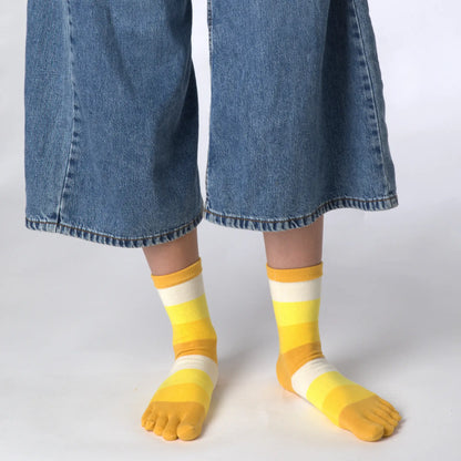 Tåstrumpor i bomull - randig