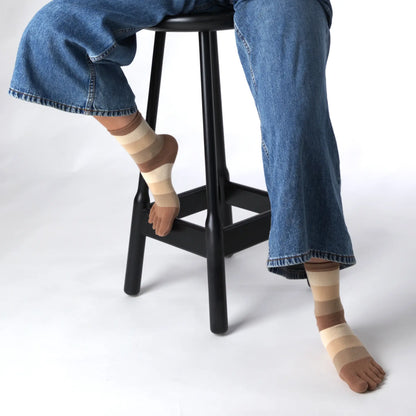 Tåstrumpor i bomull - randig