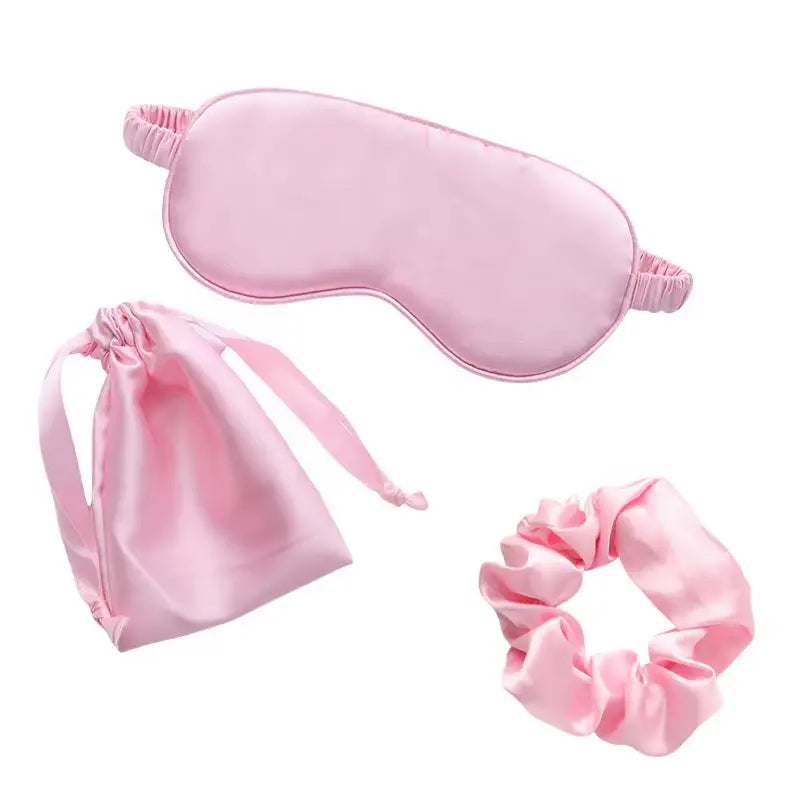 Rosa sovmask med hårsnodd