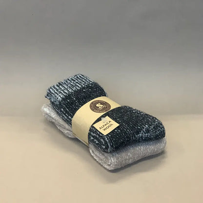 Sockor med alpackaull 2-pack, svart och beige