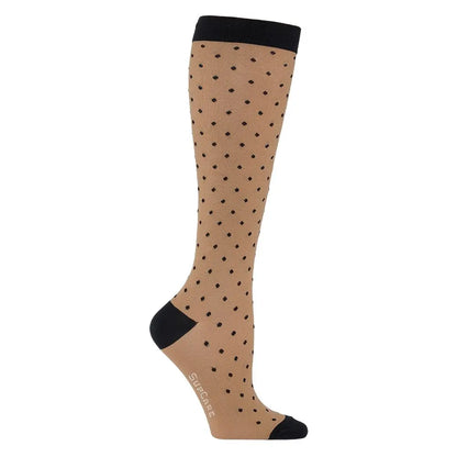 SupCare kompressionsstrumpor klass 2 - beige med prickar