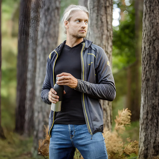Värmande långärmad t-shirt för män med Merinoull och Dryarn